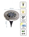 LAMPA SOLARNA 8 LED SMD DO WBICIA W PODŁOŻE KPL.4SZT #H1