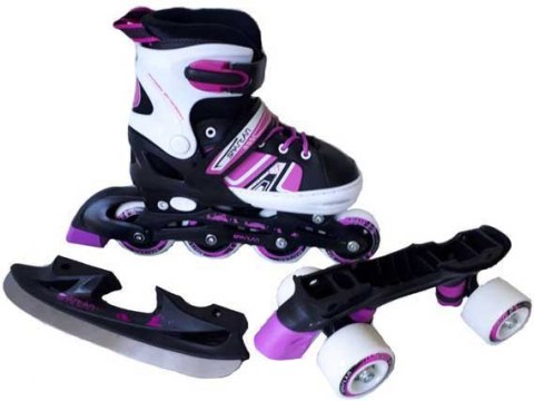 Łyżworolki Wrotki 3w Inline Ice disco 30-33