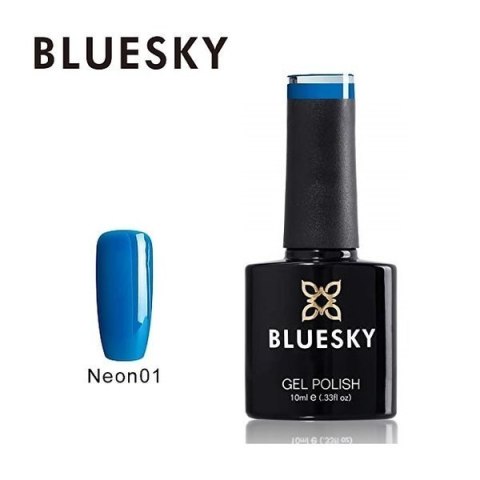 Lakier hybrydowy Bluesky NEON 01 BLUE SUMMER FUN NAIL 10ml