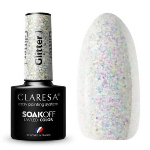 CLARESA Lakier hybrydowy GLITTER 1 -5g