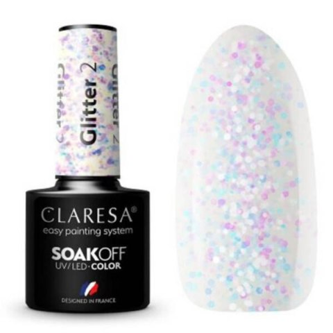 CLARESA Lakier hybrydowy GLITTER 2 -5g