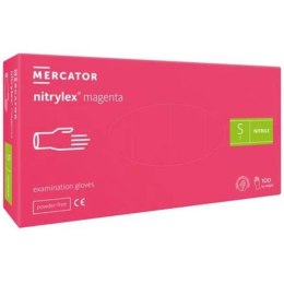 MERCATOR Rękawiczki Rękawice nitrylowe magenta S 100szt