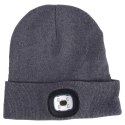 Czapka z latarką beanie szara