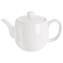 Dzbanek z zaparzaczem do herbaty porcelanowy biały MONA 700 ml