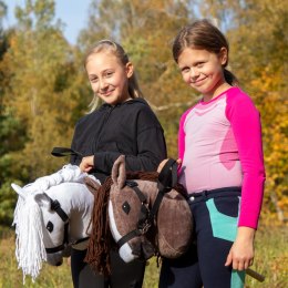 Kasztanowaty konik hobby horse duży A3 kantar HH