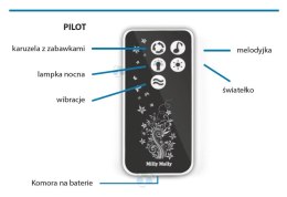 Kołyska SWEET MELODY z pilotem Moon #B1