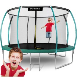 Trampolina ogrodowa 12ft/374cm z siatką, profilowanymi słupkami i drabinką Neo-Sport