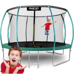 Trampolina ogrodowa 14ft/435cm z siatką, profilowanymi słupkami i drabinką Neo-Sport